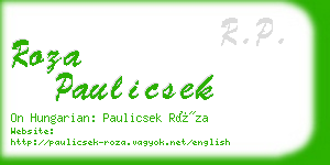 roza paulicsek business card